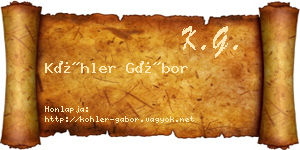 Köhler Gábor névjegykártya