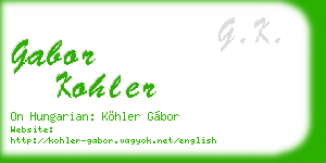 gabor kohler business card
