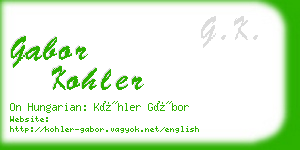 gabor kohler business card